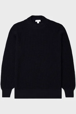 Sunspel Pull marin à col rond Bleu marine