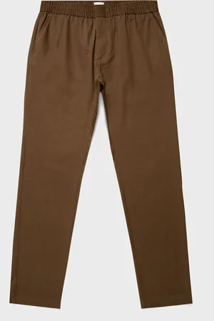 Sunspel Pantalon à cordon de serrage en laine et coton brossés