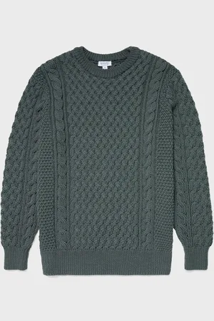 Sunspel Pull torsadé mérinos Gris