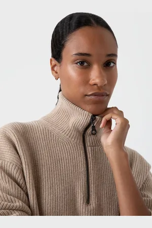 Sunspel Pull à col zippé en laine cachemire
