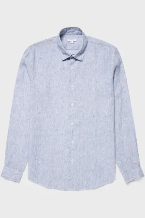Sunspel Linen Shirt Bleu