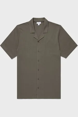Sunspel Chemise col plat Riviera Vert