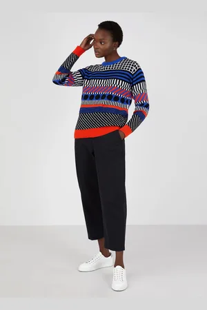 Sunspel Pull Fair Isle et Camille Walala Bleu