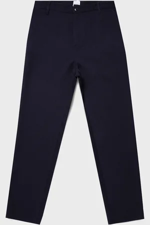 Sunspel Pantalon de travail en sergé de laine Bleu marine