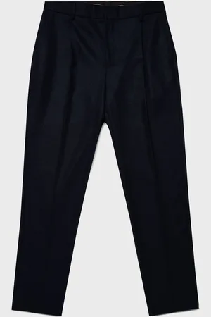 Sunspel Pantalon à pli en laine bouillie Bleu marine