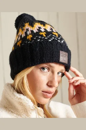 Superdry Femme Bonnet en Maille Intarsia Taille: 1Taille