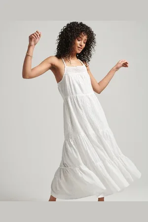Superdry Femme Robe Caraco Longue à Dentelle Vintage Taille: 40