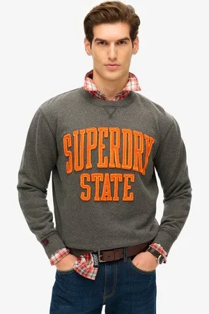Superdry Pour Des Hommes Sweat Ras Du Cou Vintage Athletic Logo Brodé, Taille: L