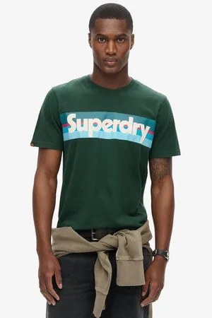 Superdry Homme T-shirt Rétro Rayé à Logo Taille: S