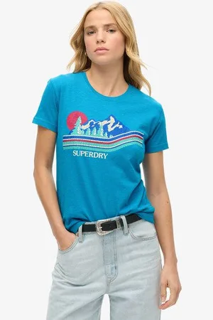 Superdry Dames T-Shirt Ajusté à Rayures Outdoor , Taille: 36