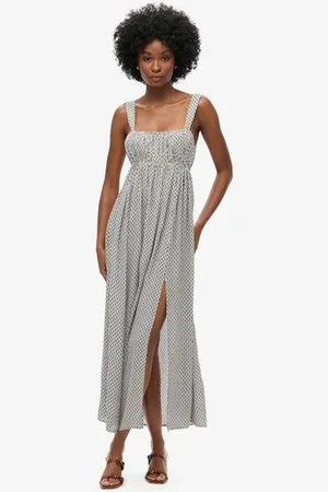 Superdry Femme Robe Longue à Nouer Dans le dos Taille: 42