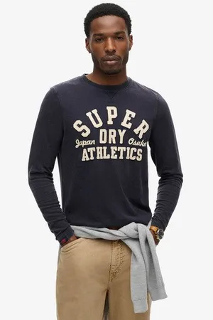 Superdry Pour Des Hommes Impression du logo Haut à manches longues Athletic, , Taille: M