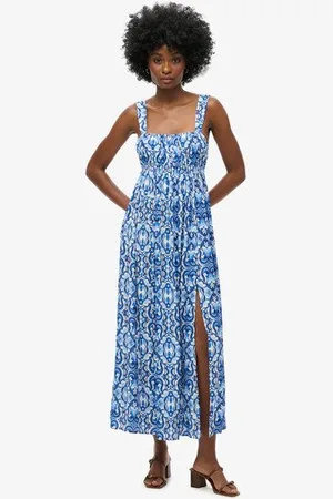 Superdry Femme Robe Longue à Nouer Dans le dos Taille: 34