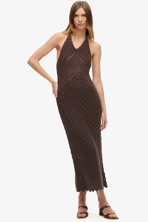 Superdry Femme Robe Longue dos nu en Crochet Taille: 42