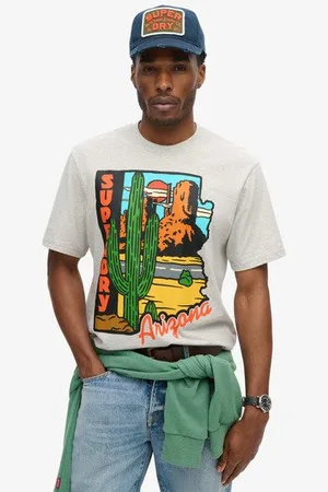 Superdry Homme T-shirt à Motif Travel Postcard Taille: XL
