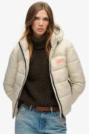 Superdry Logo Brodé Femme Veste Aviateur Rembourrée Sports, , Taille: 38
