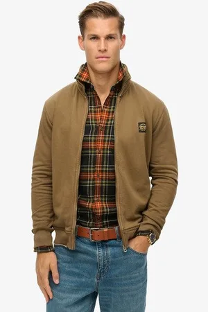 Superdry Homme Veste de Survêtement à Surpiqûres Contrastantes Taille: L