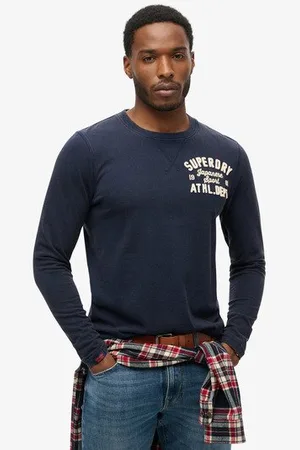 Superdry Homme Vintage Athletic Long Sleeve Top Taille: M