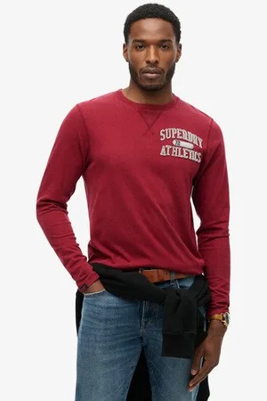 Superdry Homme Vintage Athletic Long Sleeve Top Taille: M