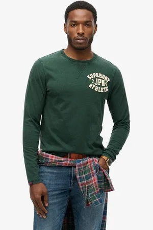 Superdry Homme Vintage Athletic Long Sleeve Top Taille: Xxl