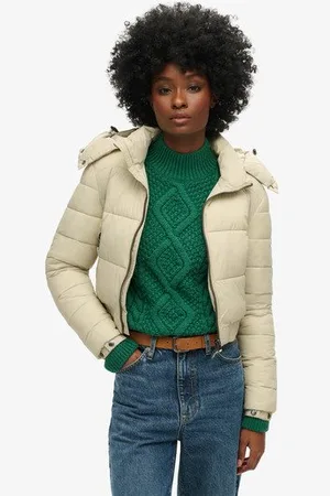 Superdry Femme Veste Courte à Capuche Fuji Taille: 36