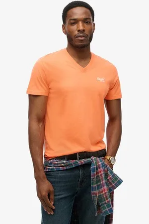 Superdry Homme T-shirt à col V et Logo Essential en Coton bio Taille: L