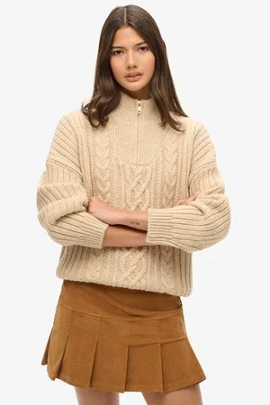 Superdry Femme Mini-jupe Plissée en Velours Côtelé Vintage Taille: 40