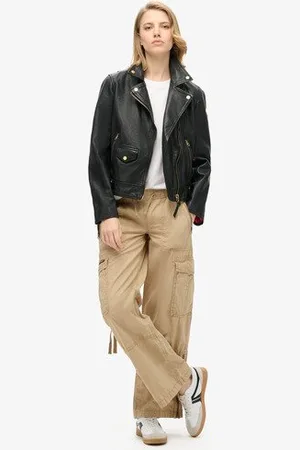 Superdry Dames Pantalon Cargo Taille Basse Élastique Vintage, Taille: 42