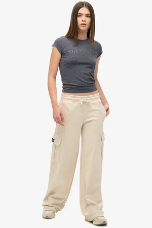 Superdry Femme Pantalon de Survêtement Cargo Large Vintage Athletic Essentials Taille: 38