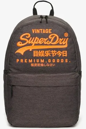 Superdry Femme Sac à Dos Heritage Montana Gris et Orange Logo Brodé, Taille: 45x30.5x13cm Taille: 45x30.5x13cm