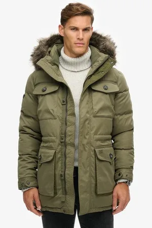 Superdry Homme Parka Avec Fausse Fourrure Chinook Taille: S