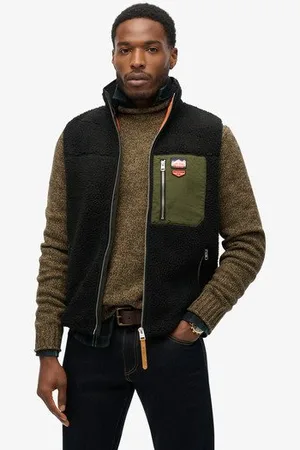 Superdry Homme Polaire Sans Rétro Vintage Manches Taille: Xxl