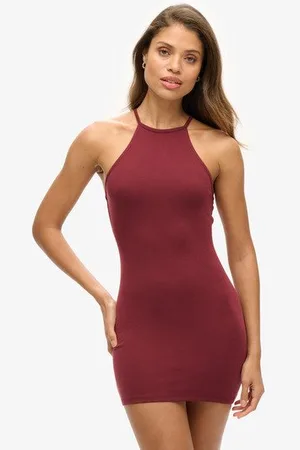 Superdry Femme Robe Courte en Jersey à dos Nageur Taille: 42