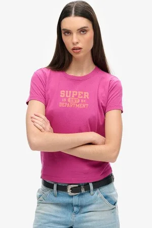 Superdry Femme T-shirt Ajusté Super Athletics Taille: 38
