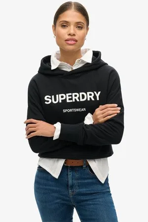 Superdry Femme Sweat Court Droit à Capuche Core Sport Taille: 38