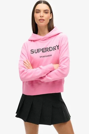 Superdry Femme Sweat Court Droit à Capuche Core Sport Taille: 38