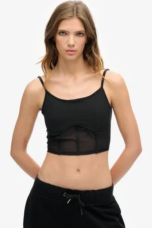 Superdry Femme Haut Bustier Sport Tech Taille: 40