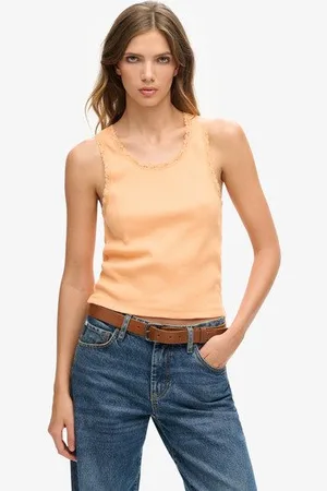 Superdry Femme Débardeur à Liseré en Dentelle Athletic Essentials Taille: S/M