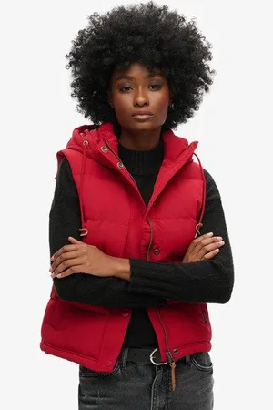 Gilets Vestes sans Manches rouge pour Femme FASHIOLA