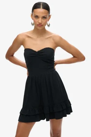 Superdry Femme Mini-robe Bustier en Dentelle Esprit Années 50 Taille: 42