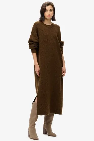 Superdry Femme Robe-pull Mi-longue Ample Taille: 36