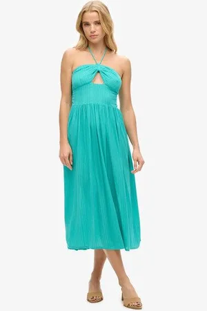 Superdry Femme Robe Mi-longue Ajourée Taille: 38