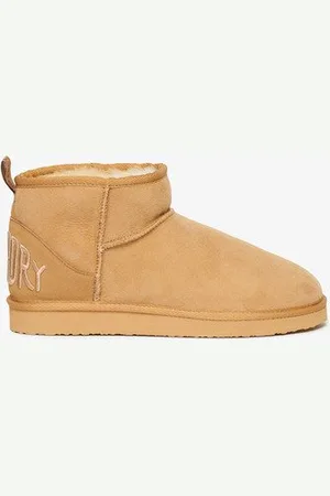 Superdry Femme Mini Bottes en Daim Sherpa Logo Brodé, Taille: 3-4 Taille: 3-4