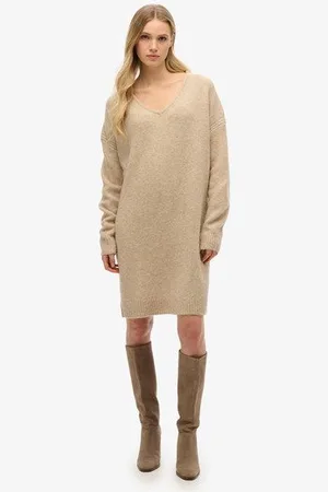 Superdry Femme Robe Pull OverTaille à col en V Taille: 40