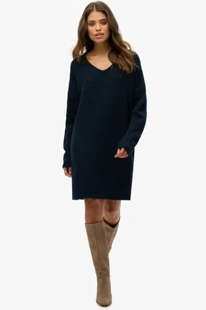 Superdry Femme Robe Pull OverTaille à col en V Taille: 42