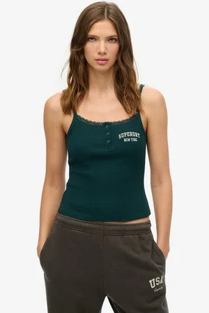 Superdry Femme Caraco Brodé à Boutons Athletic Essentials Taille: 42