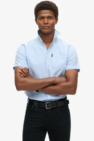 Superdry Homme Chemise Oxford à Manches Courtes Taille: S
