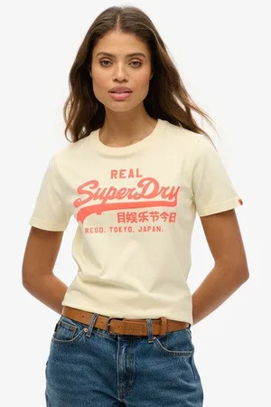 Superdry Femme T-shirt Ajusté Vintage Logo Neon Taille: 40