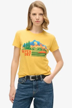 Superdry Dames T-Shirt Ajusté à Rayures Outdoor , Taille: 38