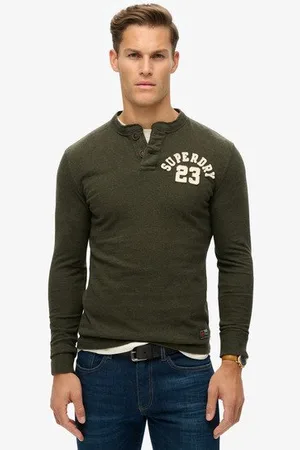 Superdry Homme Haut à col Tunisien et Manches Longues Vintage Athletic Taille: XL